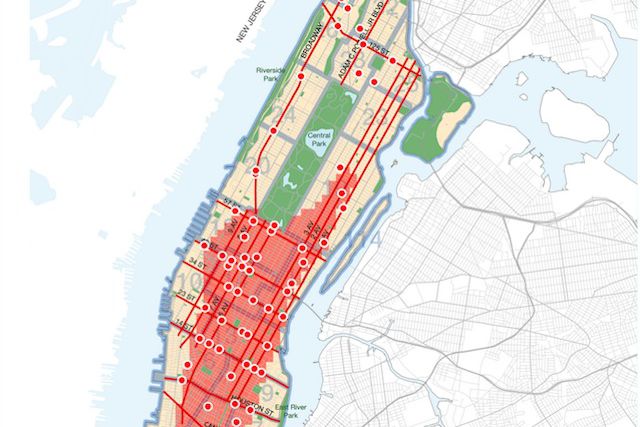 Problematic corridors, areas and intersections in Manhattan.